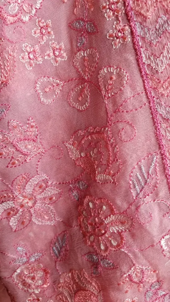 Pink embroidered cotton three piece suit image indicator(8)