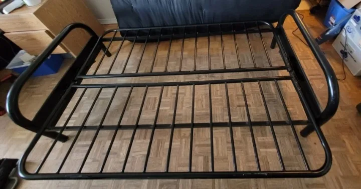 Black Metal Arm Futon Sofa bed convertible Frame - OBO image indicator(4)