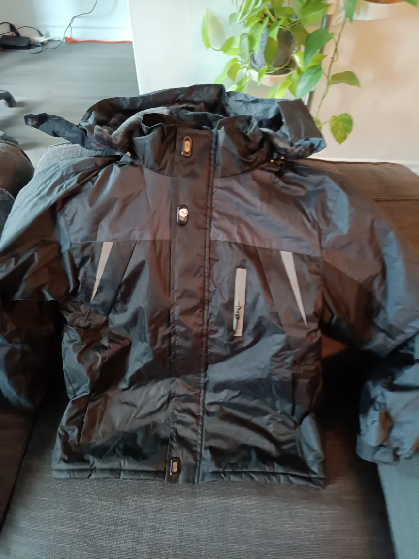 Men's Black Waterproof Windbreaker Jacket image indicator(3)