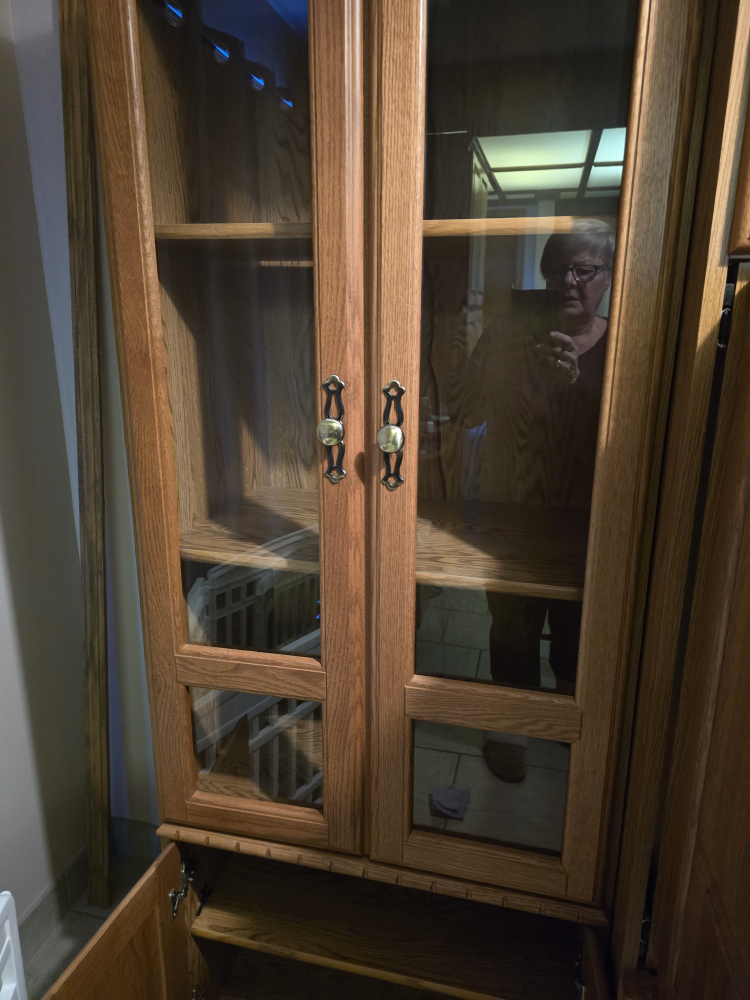 Oak Entertainment Center with Glass Doors - photo 3