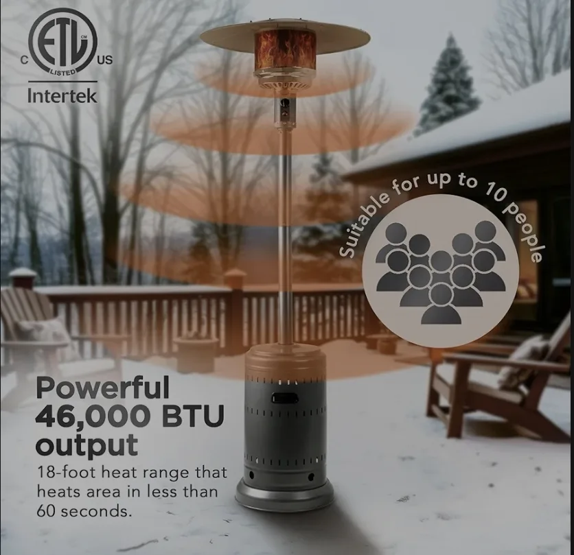 Outdoor Propane Patio Heater with Wheels image indicator(2)