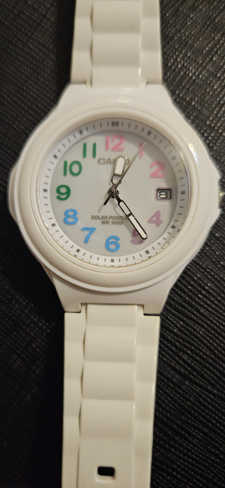 Casio Women's Solar Powered Watch - White Resin Band