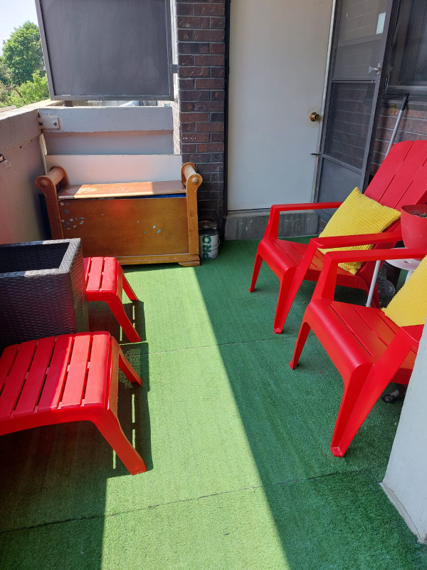 Outdoor Patio Red Chairs