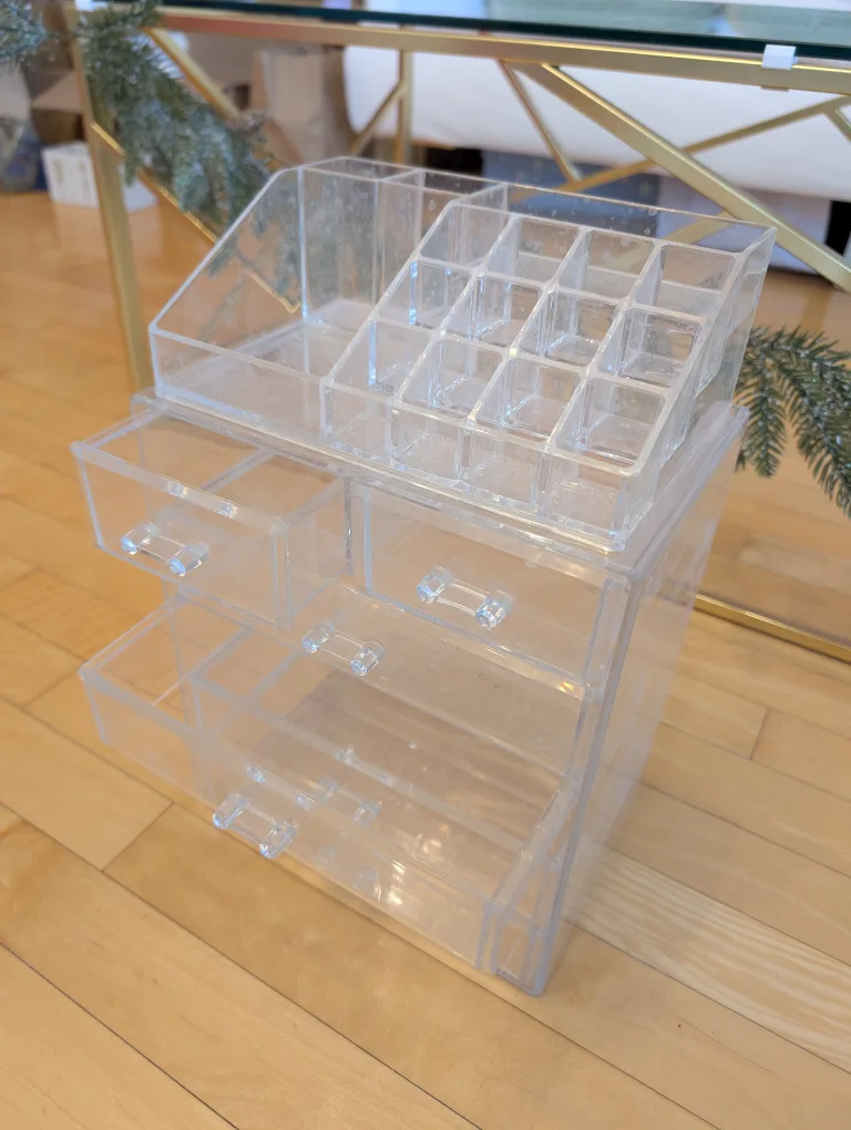 Clear Acrylic Makeup Organiser with Drawers image indicator(3)