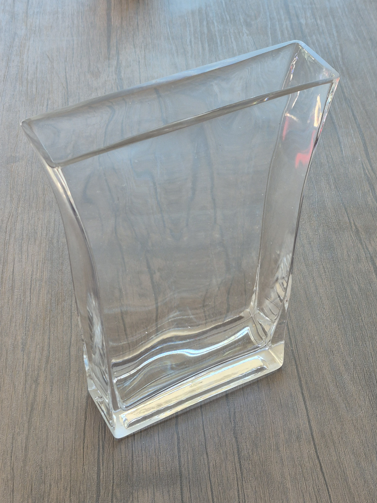 🧡 Clear Glass Vase, Modern Design, Decorative