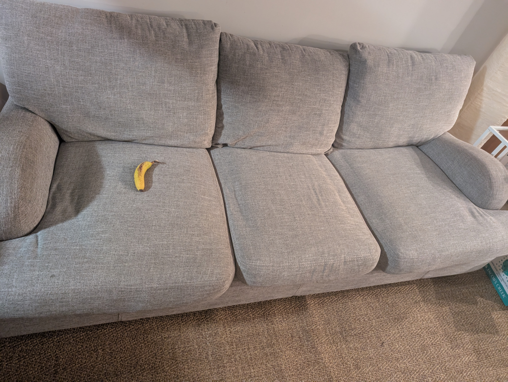 Grey Fabric Sofa - Three-Seater - photo 3
