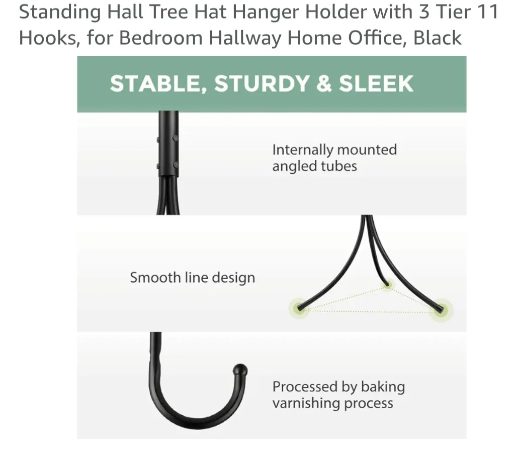 Standing Coat Rack 3 tier with 11 Hooks image indicator(3)
