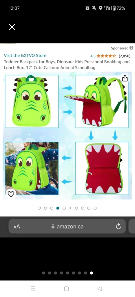 Kids Dinosaur Backpack and Lunch Bag Set image indicator(9)