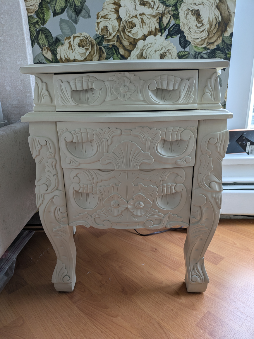 Ornate Cream Nightstand from The Cross in Yaletown