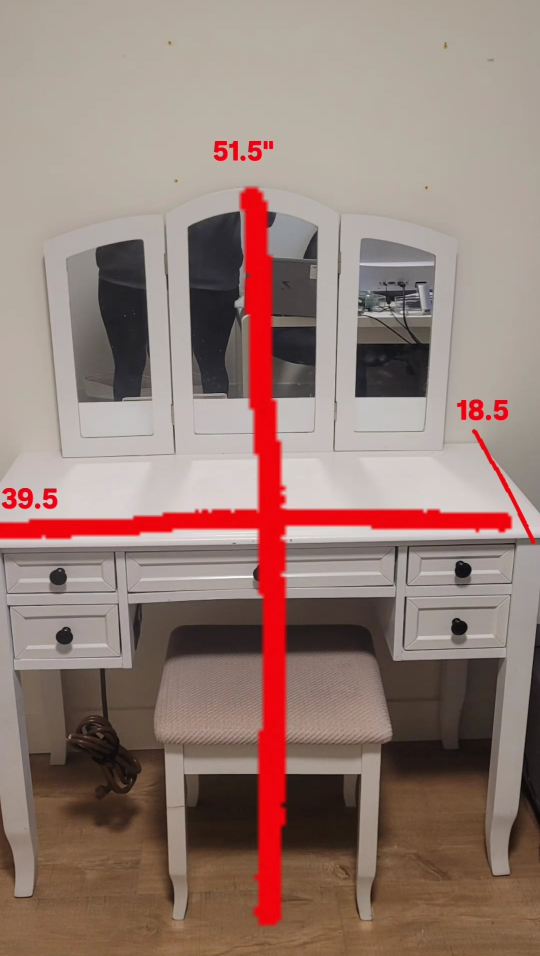 Makeup Vanity and Stool - photo 3