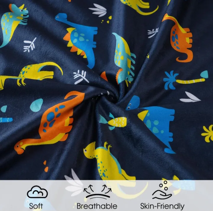 NEW!    David's Kids Minky Baby Blanket - Dinosaur Design image indicator(3)