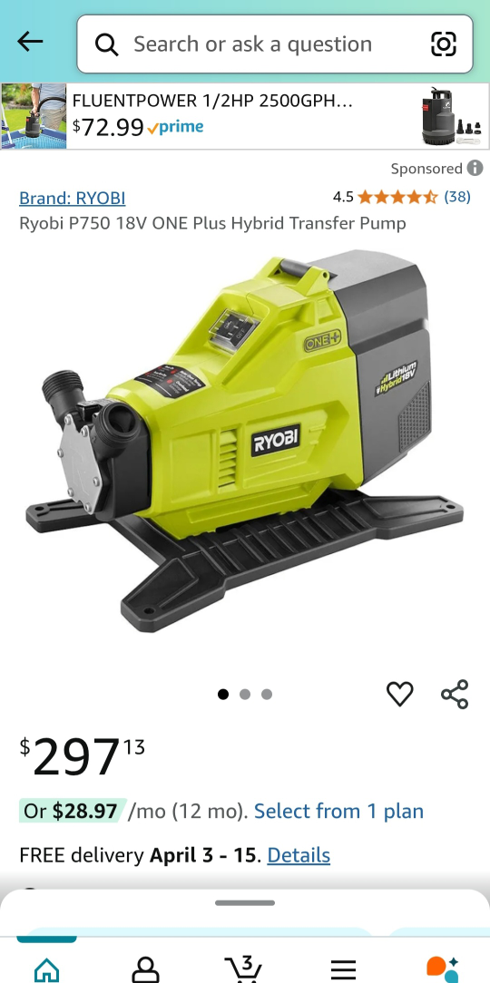 Ryobi P750 18V ONE+ Hybrid Transfer Pump 💚 - photo 4