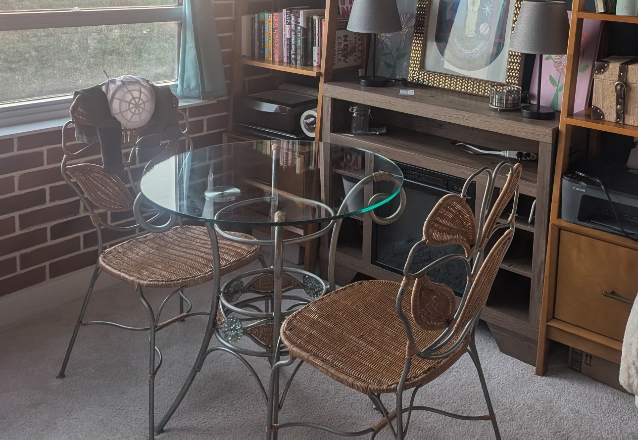 Unique Wicker Metal Patio Dining Set for small spaces  - 3 Piece