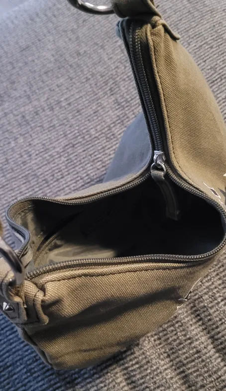 Olive Green 'Born to Rock' Shoulder Bag image indicator(4)