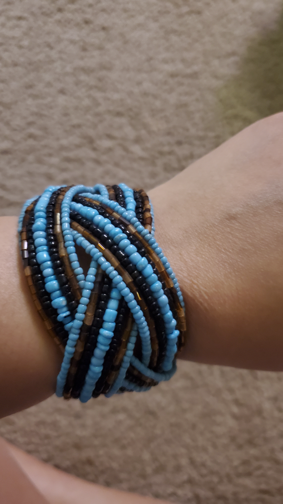 Beaded Wrap Bracelet - Turquoise, Brown & Black color - photo 3