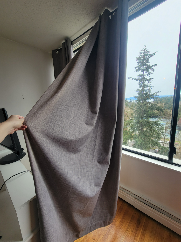 Grey Blackout Curtains - Grommet Top - Set of 3