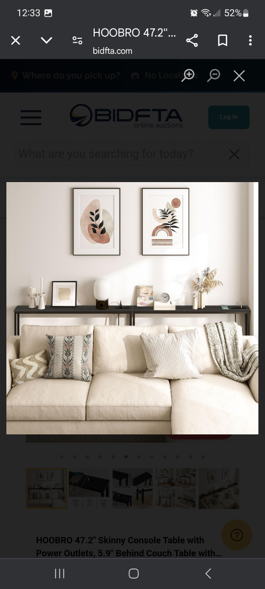HOOOBRO 47.2" Skinny Console Table with Power Outlets - photo 4