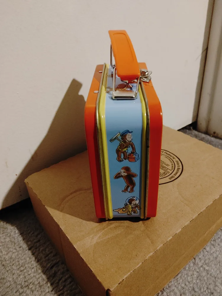 🥕CURIOUS GEORGE RARE VINTAGE MINI LUNCHBOX image indicator(3)