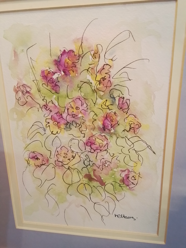 Framed Original Watercolor Painting of Flowers Signed - photo 2