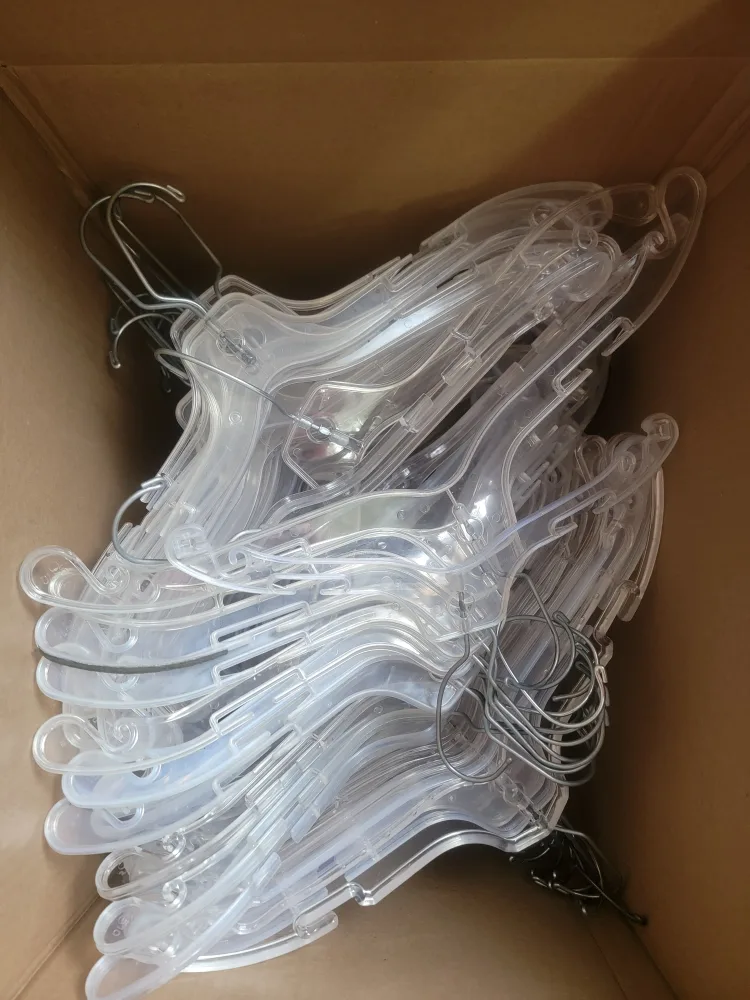Bulk Lot of Clear Plastic Clothes Hangers image indicator(3)