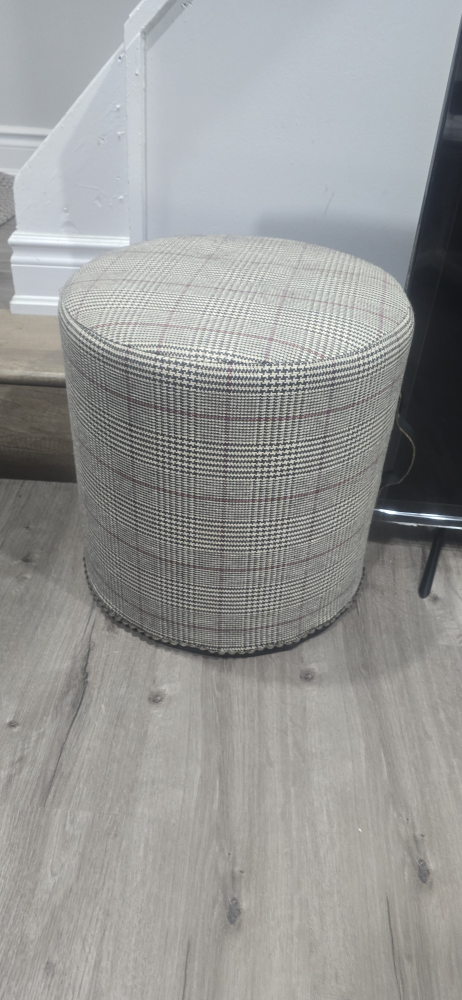 Round Fabric Ottoman Footstool
