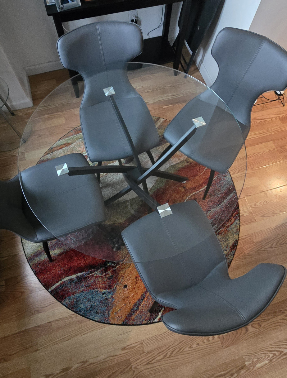 Glass Top Dining Table with Four Chairs - photo 3