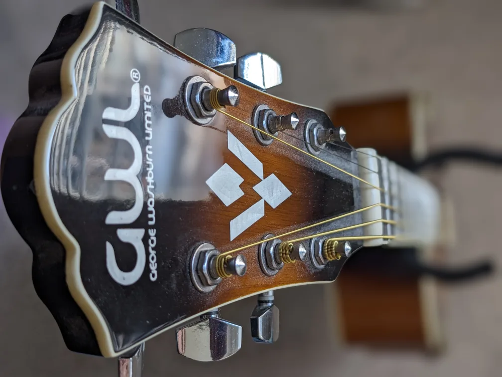 Acoustic guitar with: case, tuner, pick, new strings image indicator(3)