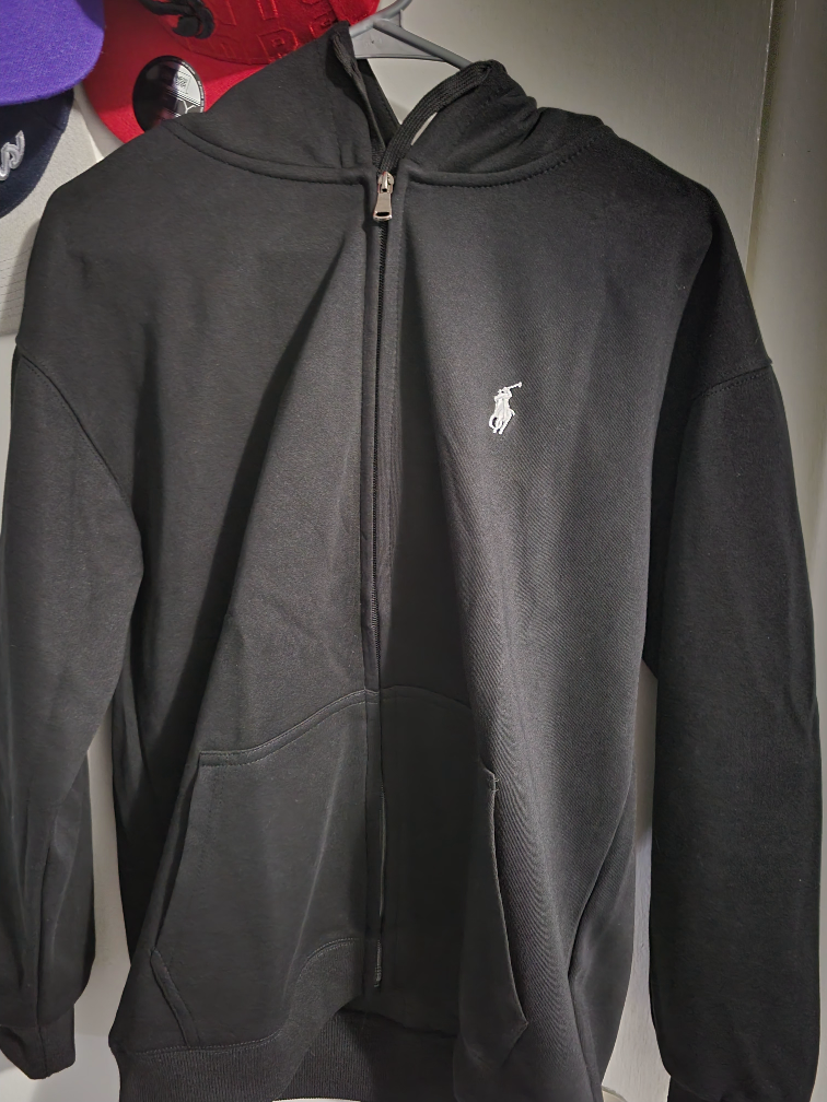 Polo Ralph Lauren Men's Black Zip-Up Hoodie Size Large