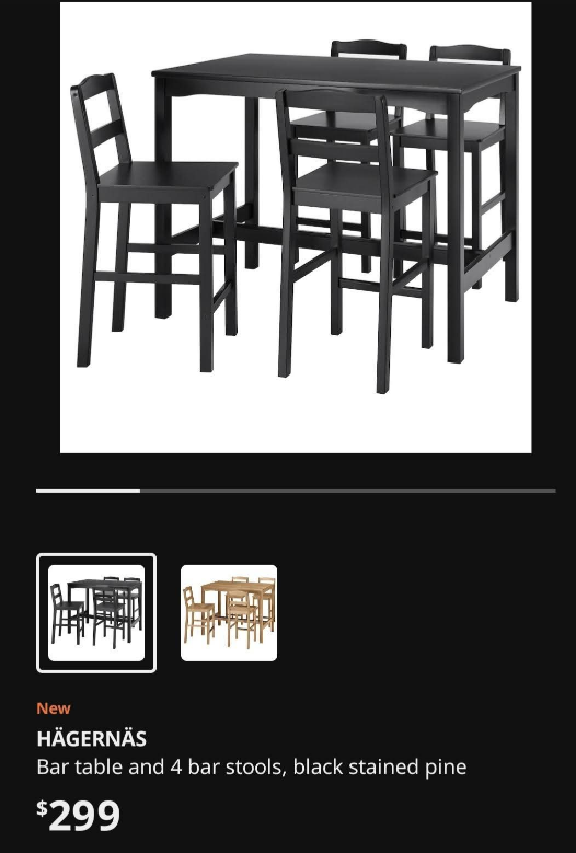 IKEA HÄGERNÄS Bar Table and 3 Stools - photo 2