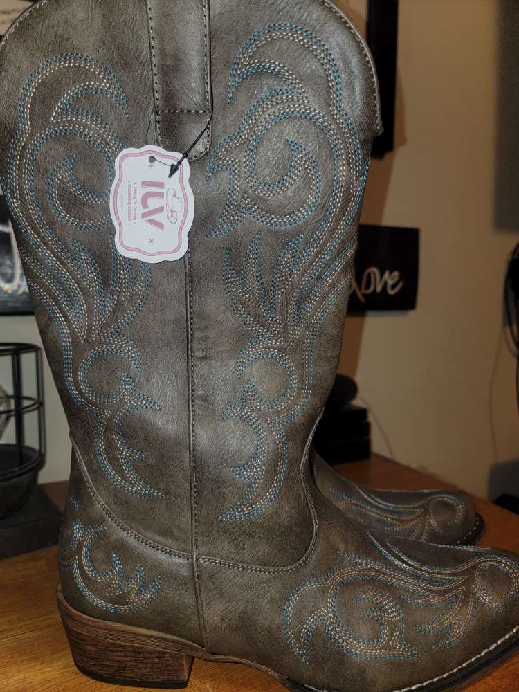 Women's Brown LuLu's Embroidered Cowboy Boots