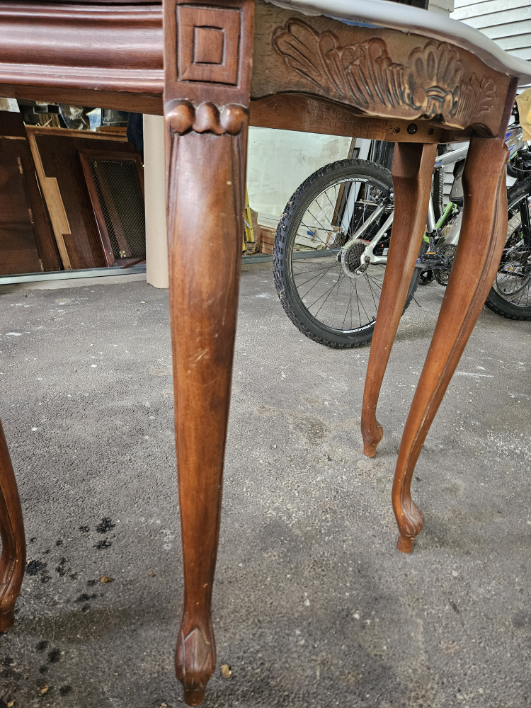 Antique Wooden Console Table with Marble Top - photo 3