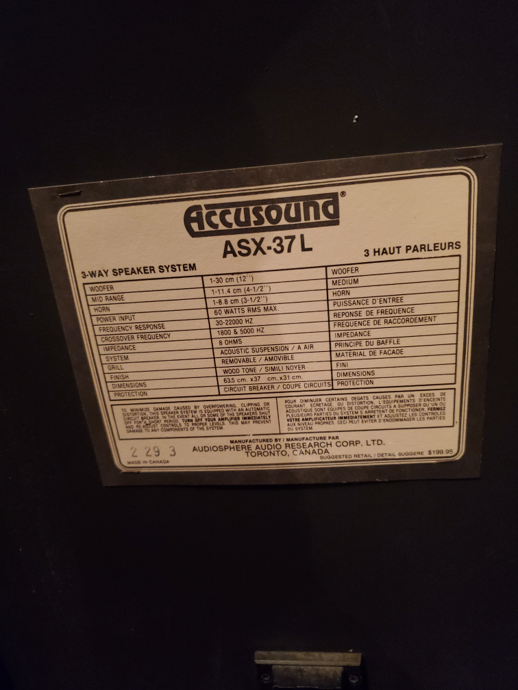 Accusound ASX-37L Speakers - photo 4