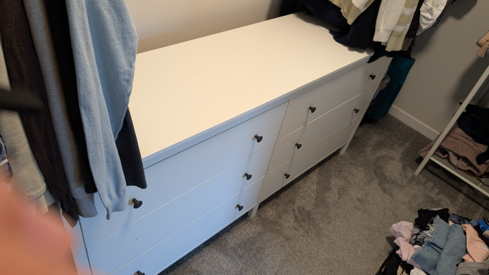 White Six-Drawer Dresser