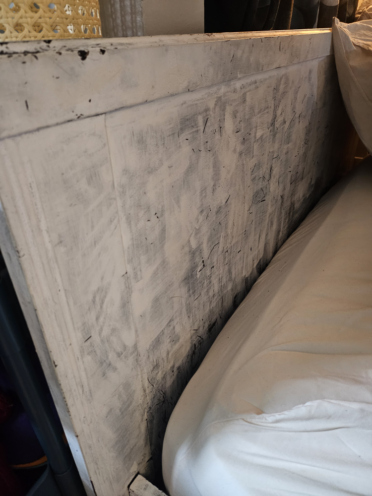 Queen-size Platform Bed Frame - Distressed White - photo 3