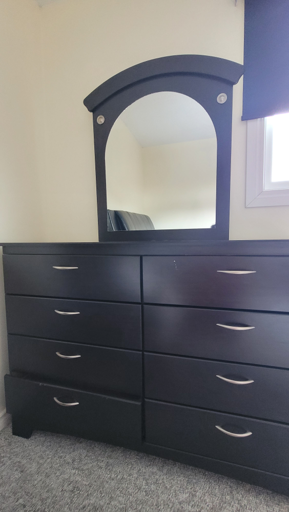 Dark brown dresser with mirror - photo 2