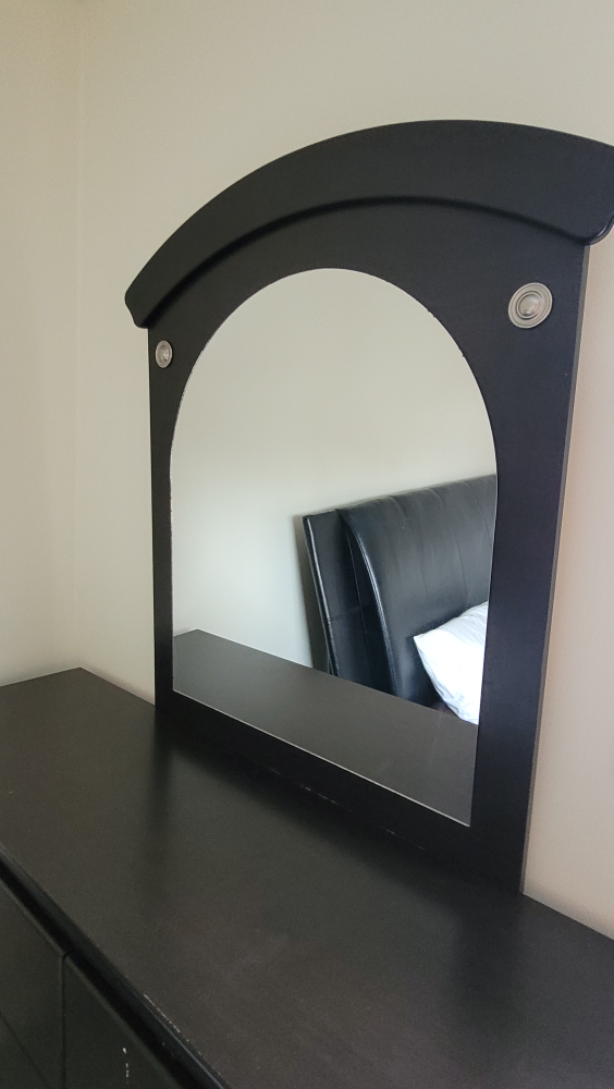 Dark brown dresser with mirror - photo 3