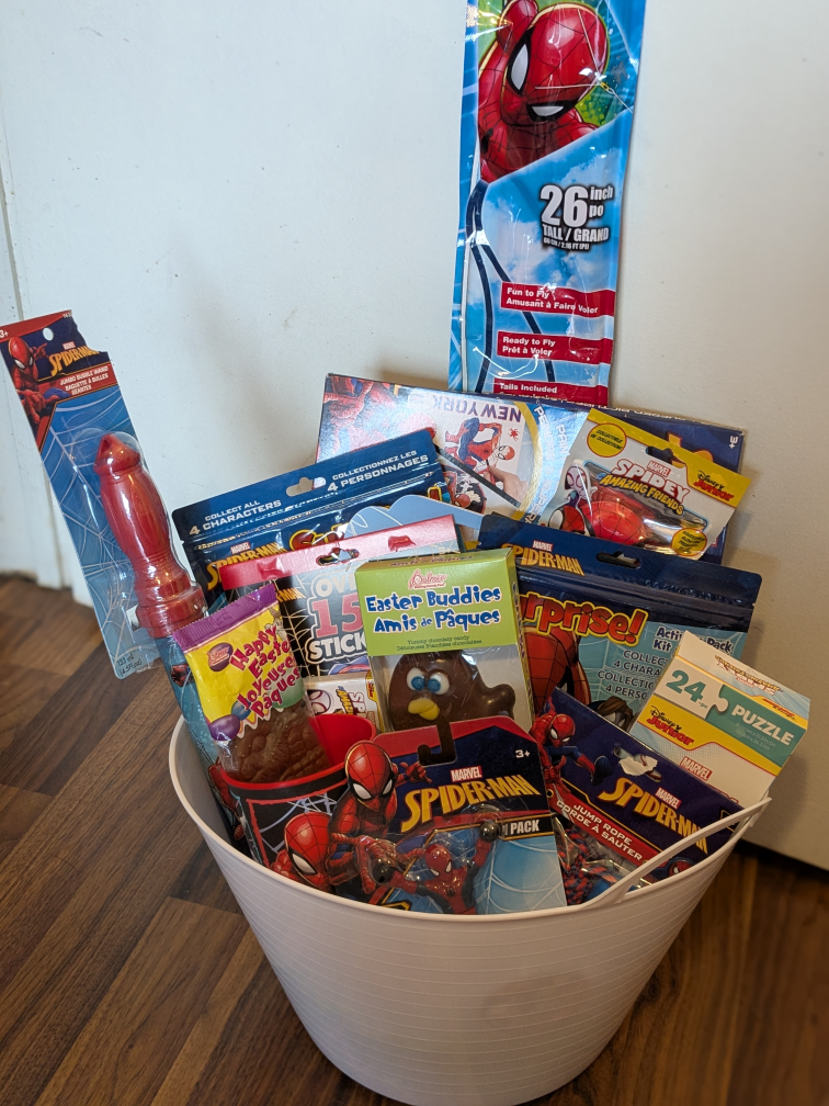Spider-Man themed Easter basket