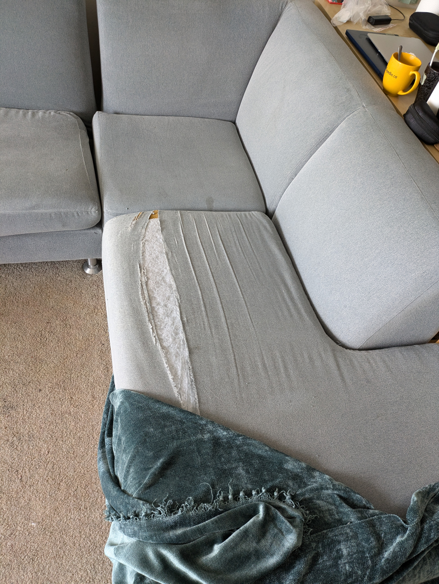 Free Grey Sectional Sofa - Minor Damage - photo 3