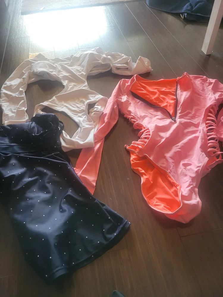 #freecycle 2 Long Sleeve Swimsuits 1 double strapped with skirt thumbnail