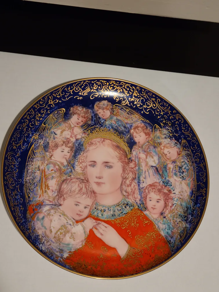 Knowles Edna Hibel Collectible Plate "An angels message" thumbnail