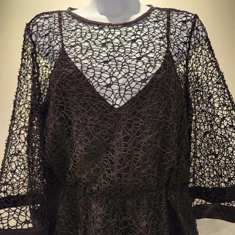 Black Crochet Lace Jumpsuit image indicator(4)