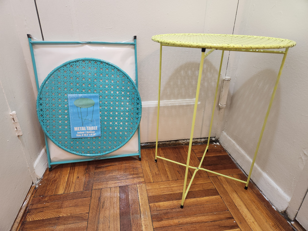 Metal Folding Table - Indoor/Outdoor - Yellow