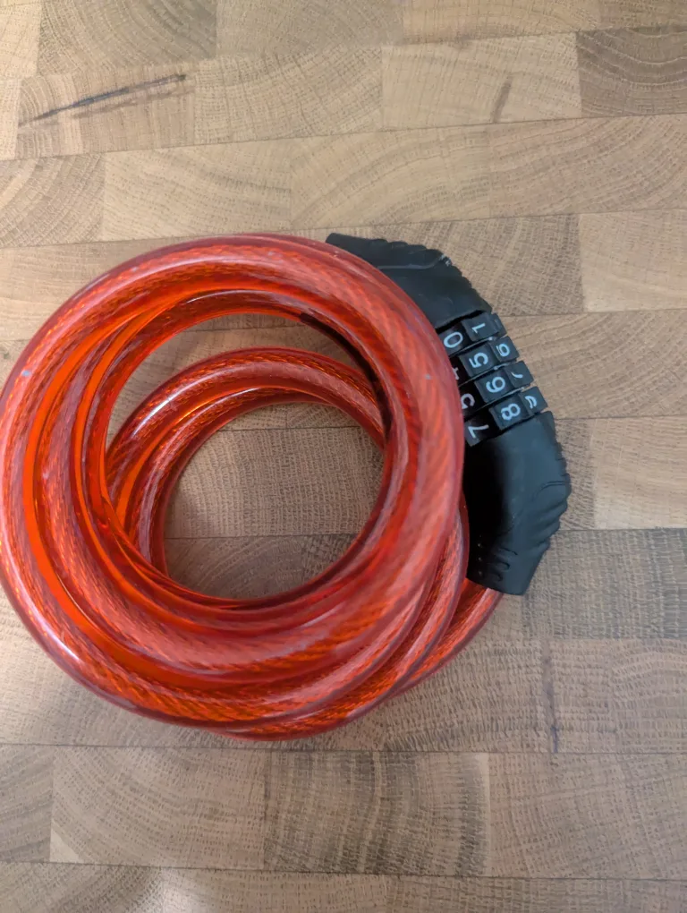 Orange/Red ♥️ Combination Cable Bike Lock image indicator(2)