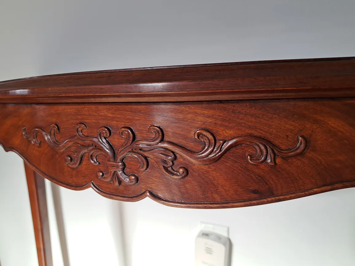 Vintage Hand-carved Chinese Redwood Console Table With Mirror image indicator(5)