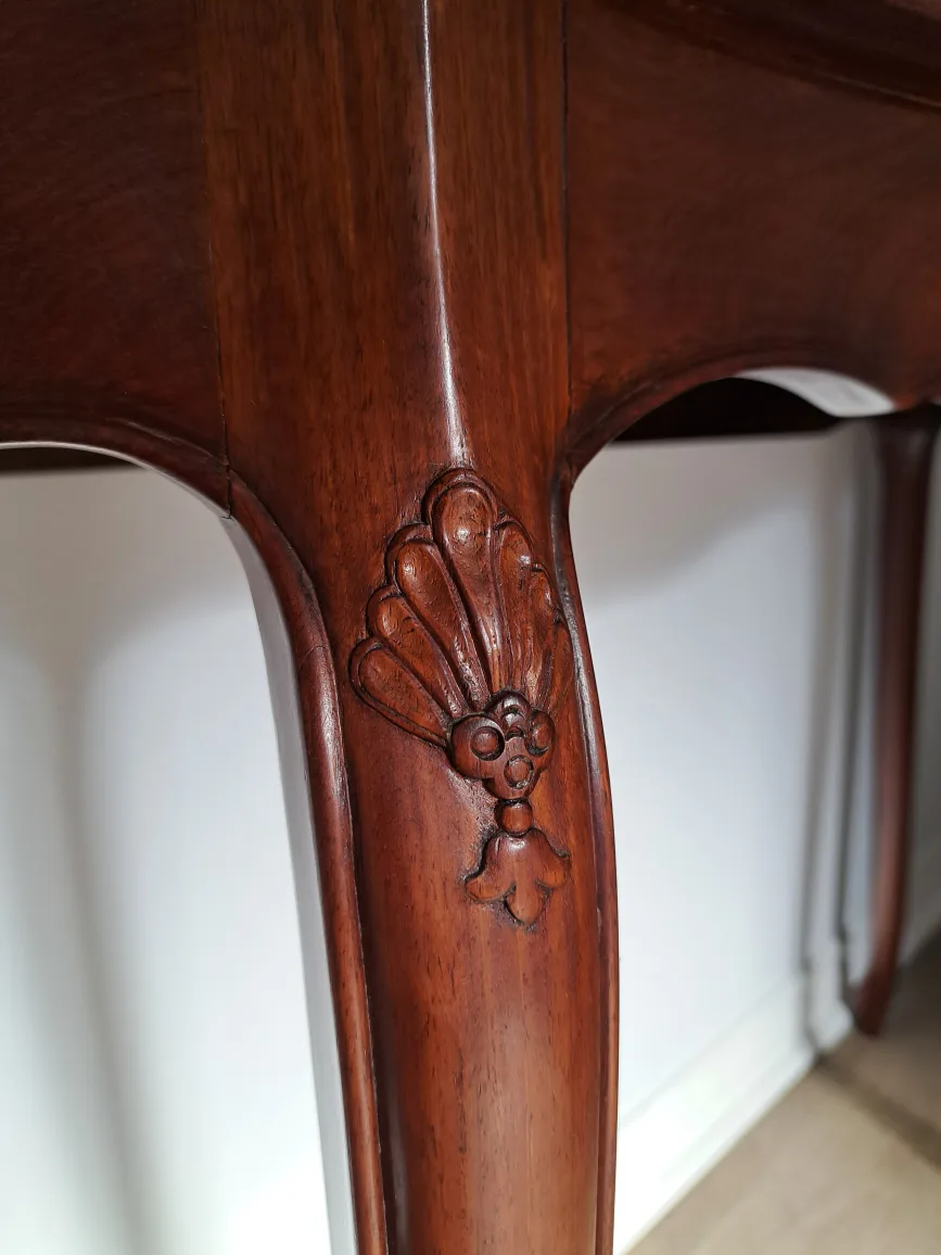 Vintage Hand-carved Chinese Redwood Console Table With Mirror image indicator(6)