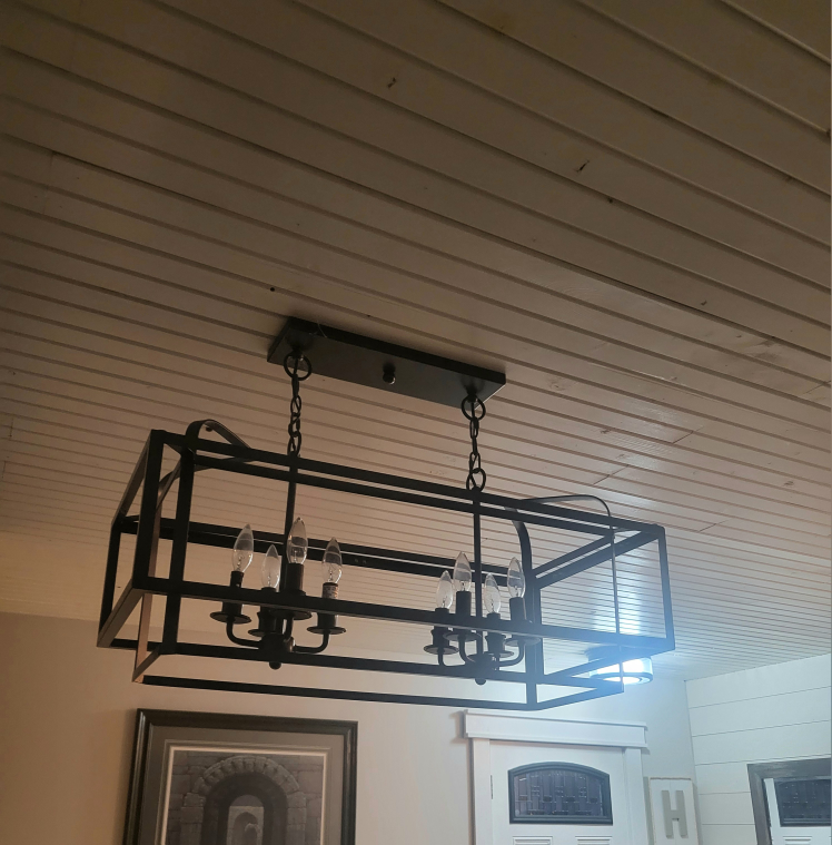 Black Metal Rectangular Chandelier