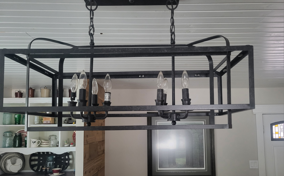 Black Metal Rectangular Chandelier - photo 3
