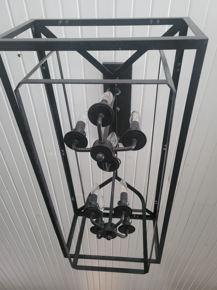 Black Metal Rectangular Chandelier - photo 5