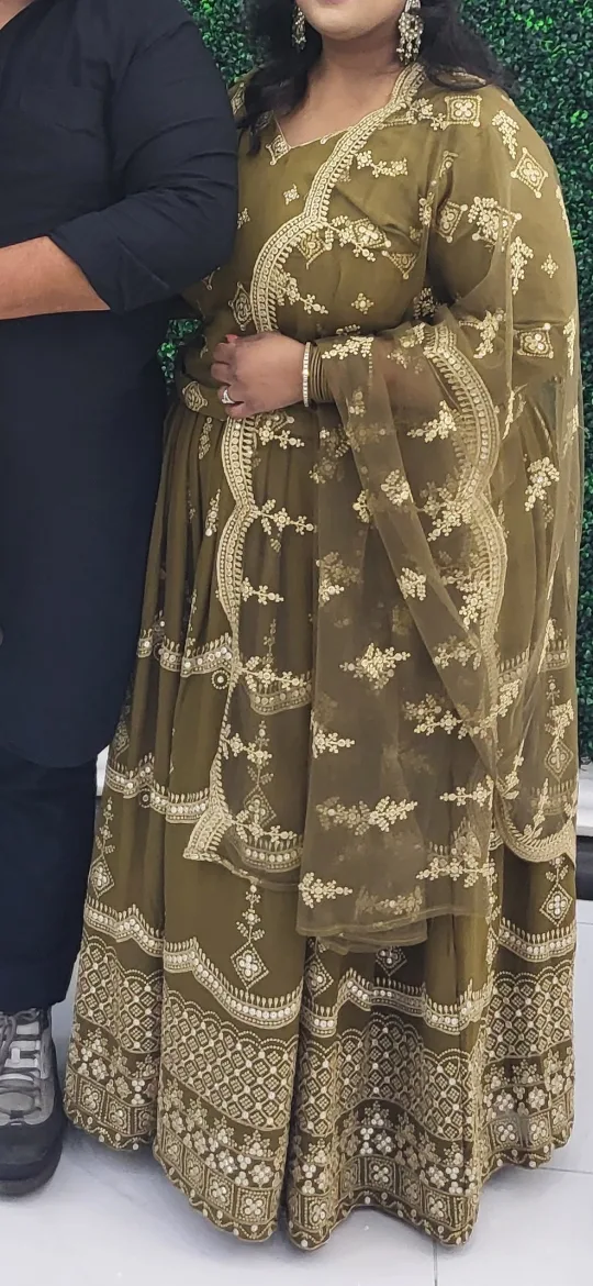 Gorgeous Olive Green Embroidered Lengha Choli thumbnail