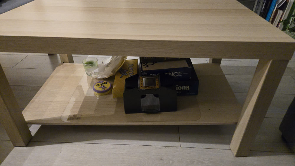 Light Oak Coffee Table with Shelf - photo 2